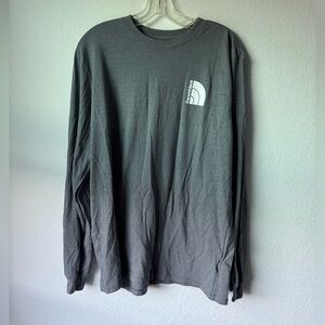 The North Face Gray Long Sleeve Shirt Men’s Large Logo Tee